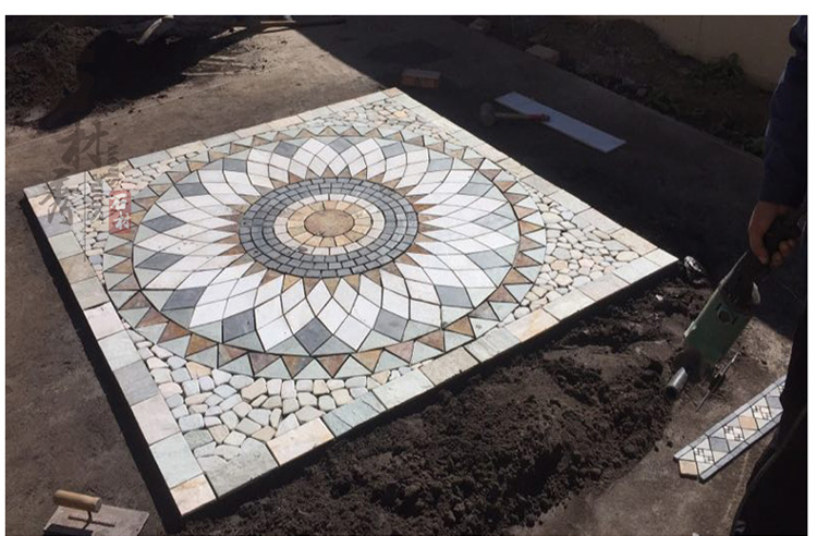 花园地砖庭院砖别墅室外户外花砖仿古砖天然马赛克地面石材拼花其它花