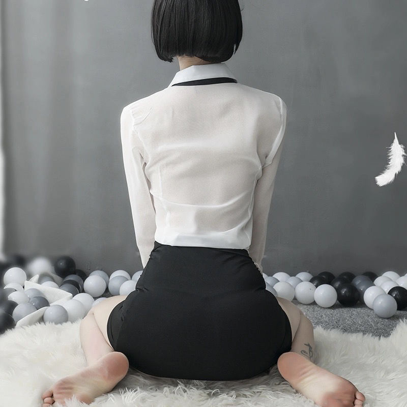 性感睡衣女极诱惑度全透明开档免脱丝袜大码ol制服秘书女王套装美女