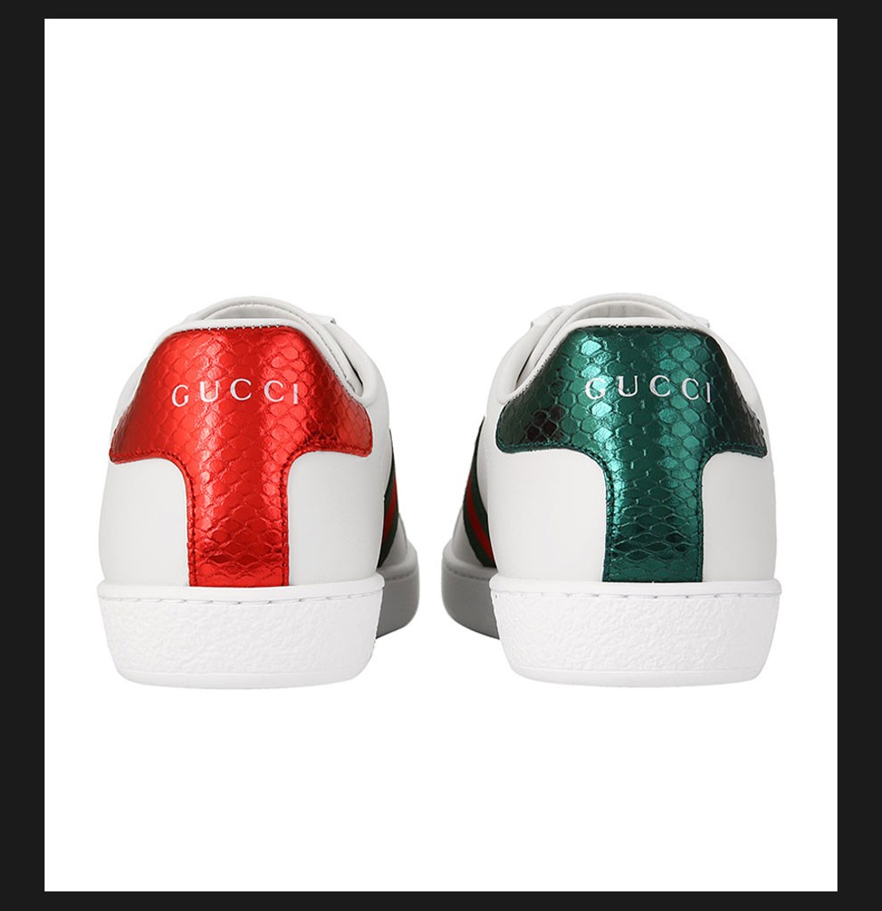 gucci古驰女士经典小蜜蜂休闲鞋板鞋43194202jp0白色35