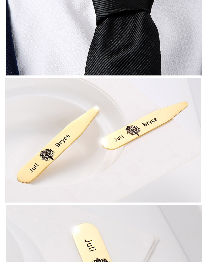 gt绅诚领撑金色衬衫领撑男衬衣领撑片衬衫金属领插片怦然心动送男金色