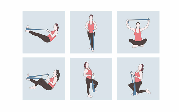 李宁lining瑜伽拉力带男女健身训练塑形弹力绳伸展拉伸拉力带 lbdm855