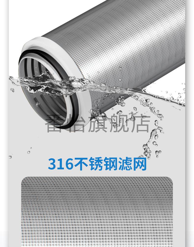 热水器前置过滤器家用自来水龙头洗衣机花洒阻水垢不锈钢滤芯净水gf08