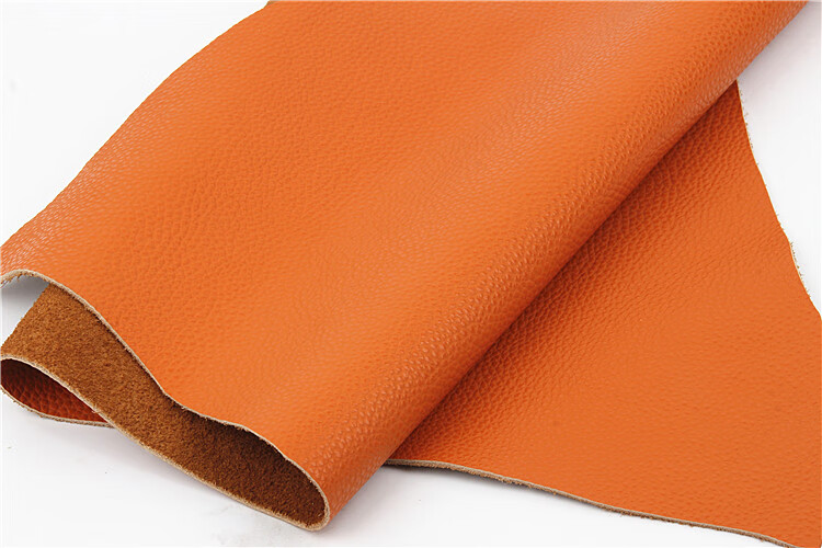 爱马仕皮革布料橘色橙色头层牛皮皮料包汽车座椅沙发坐垫桌垫真皮皮革