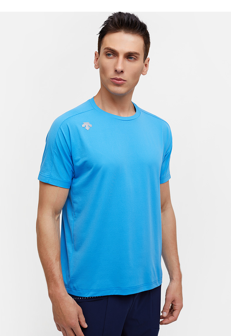 descente迪桑特男子针织短袖t恤d0231rts43蓝色bu3xl190108a