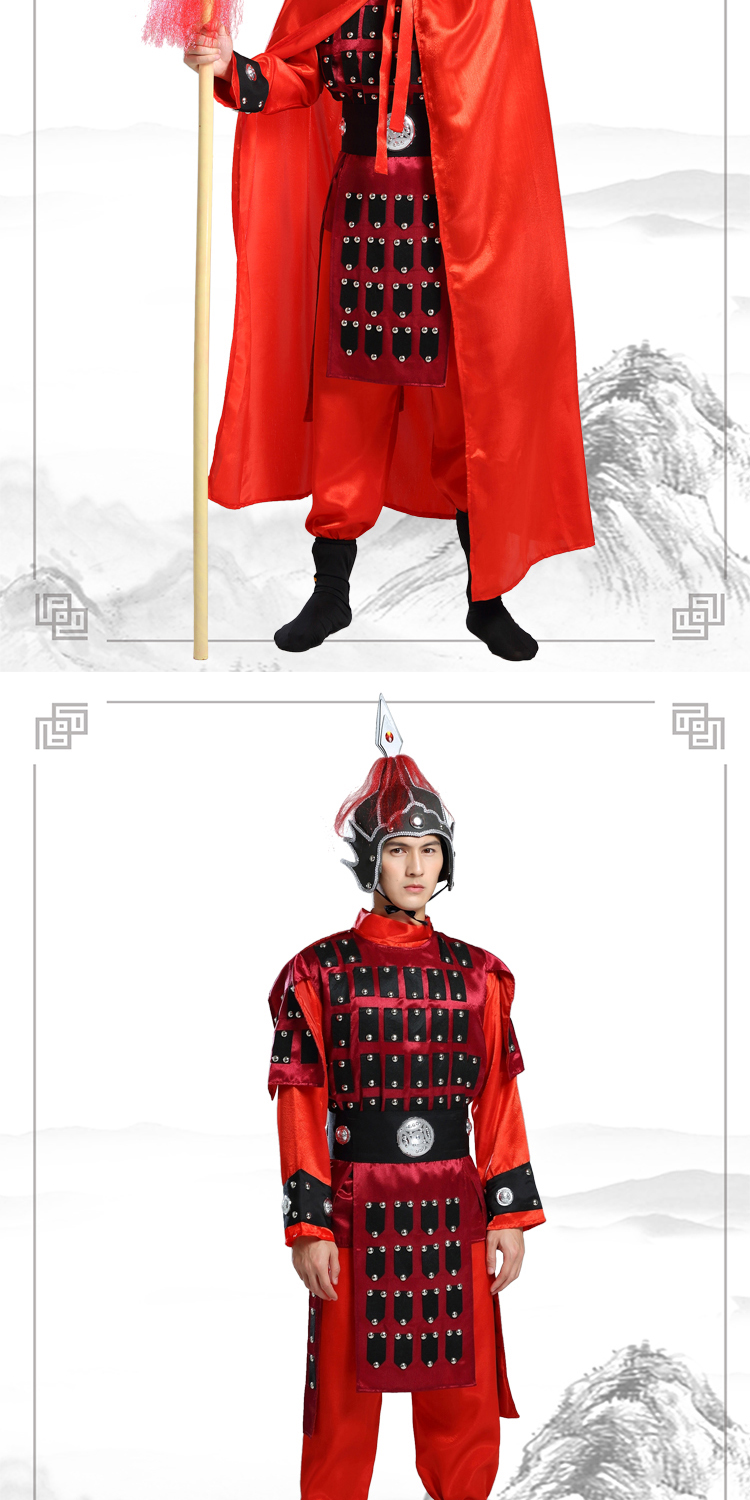 唐汉男女将军盔甲古装古代士兵服装儿童成人套装花木兰演出服铠甲 单