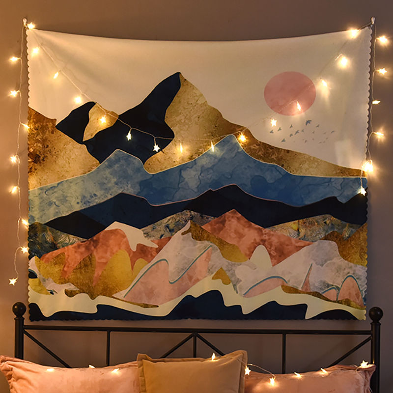 挂布背景布ins北欧少女网红布置房间挂毯床头布挂画墙布艺装饰布