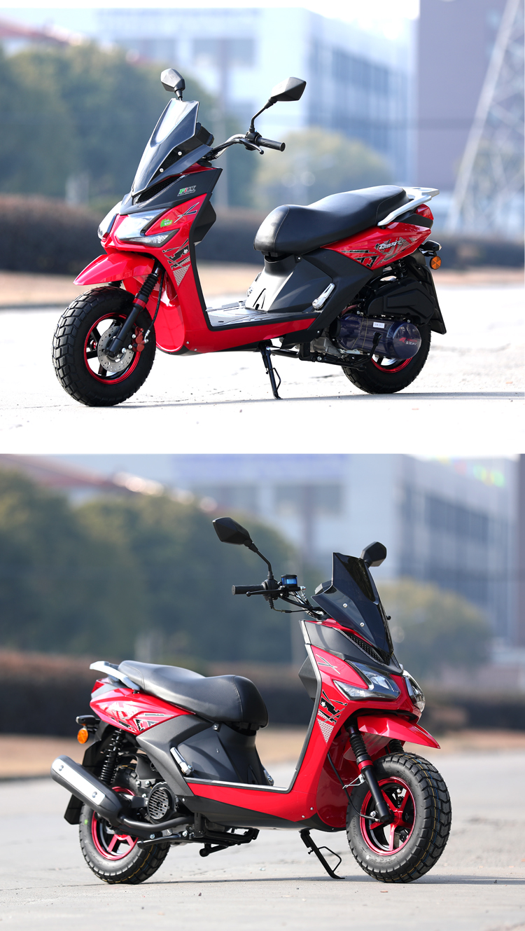 全新国四bws150cc越野双人燃油女装省油踏板摩托车整车可上牌 白 硬汉