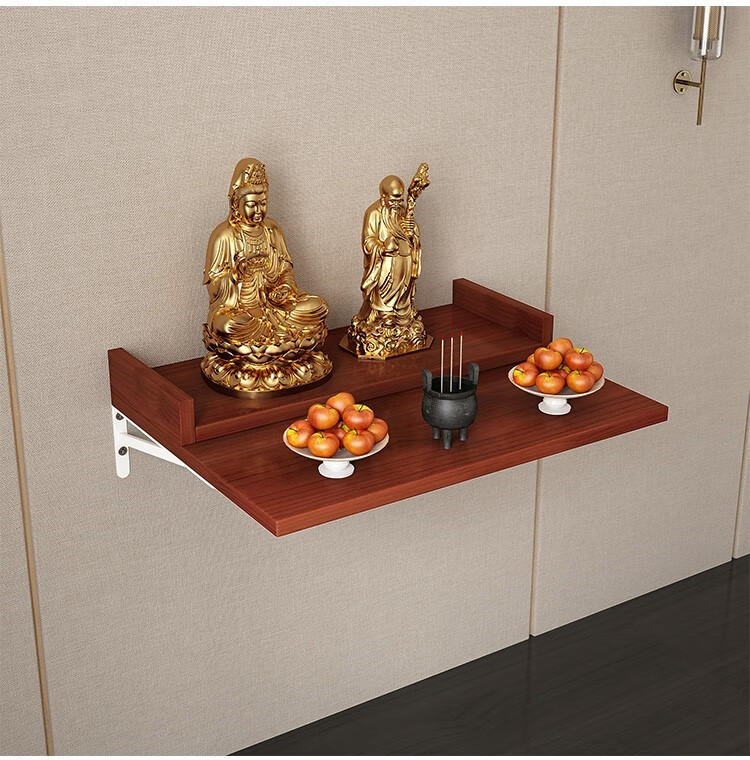欧伦索放财神爷的供台架子财神柜挂墙家用香炉神台桌观音佛像供奉摆放