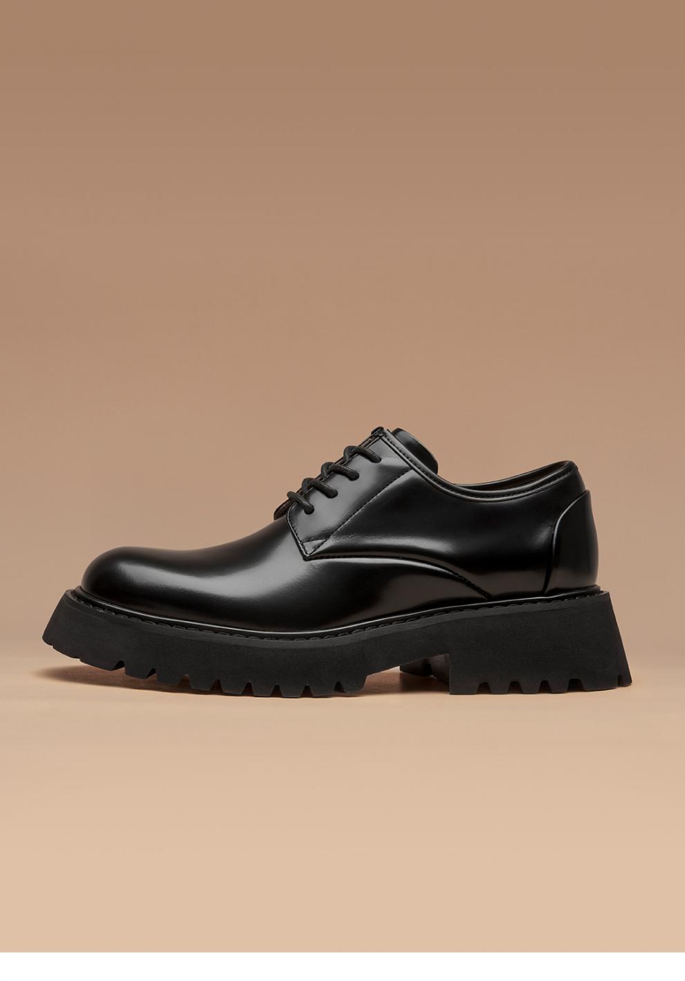 beautoday商务正装皮鞋男士德比鞋大头皮鞋厚底男士皮鞋增高亮面圆头