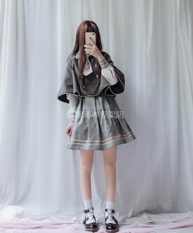 学院风女装套装英伦风四洛丽塔学院风外套斗篷女lolita裙英伦风萝莉塔