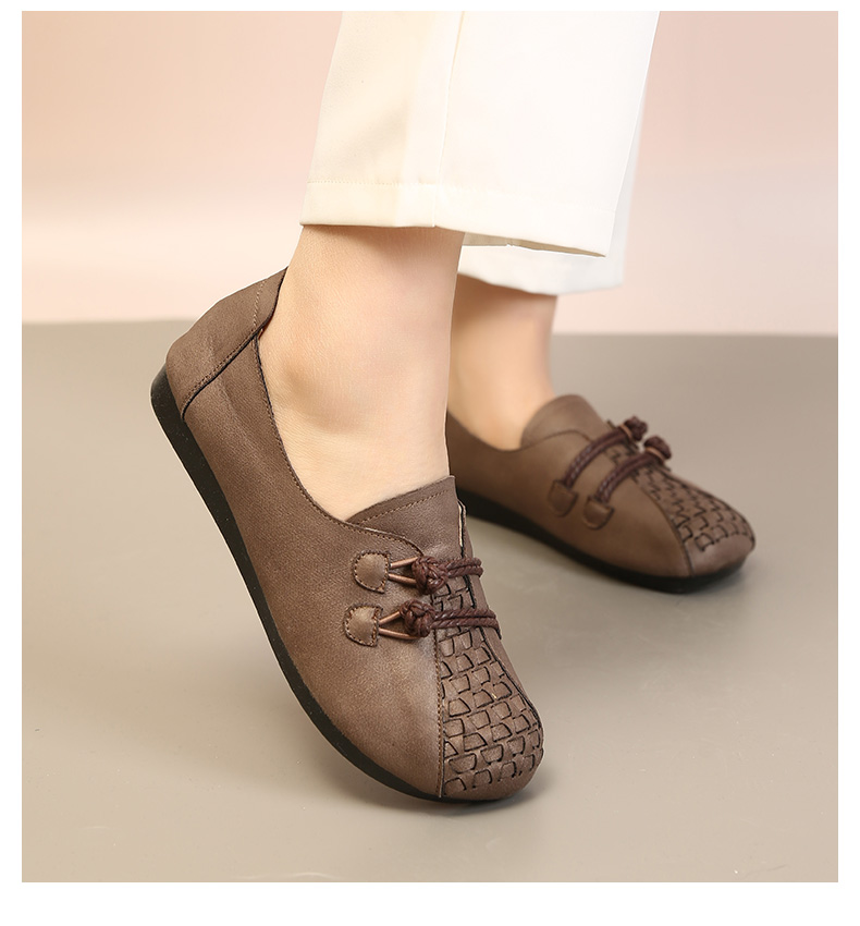 老美华春季中老年人老北京布鞋女士单鞋妈妈低帮鞋一脚蹬双盘扣红色37