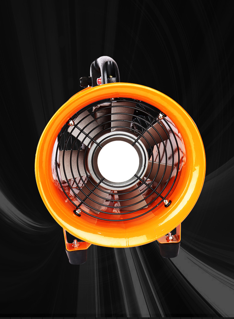 手提式轴流风机220v移动式排风扇抽风鼓风机隧道喷漆工业通风设备 8寸