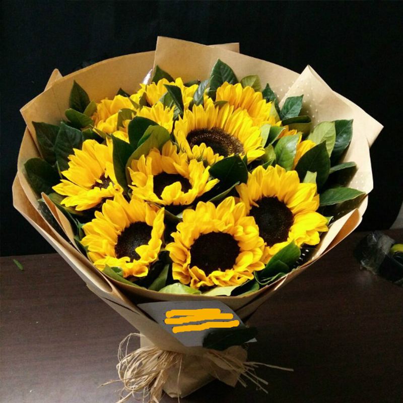 向日葵花束鲜花一支只北京天津同城速递教师节用花送老师父生日 13朵