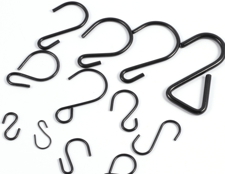 s型挂钩窗帘黑色铁钩s形钩挂勾s钩服装厨房金属收纳钩子迷你小勾子