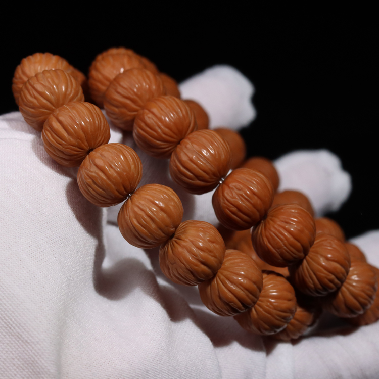 硕熙美国金丝猴头土豪南瓜桩手串精品土豪小凤羽矮桩猴头核桃文玩素珠