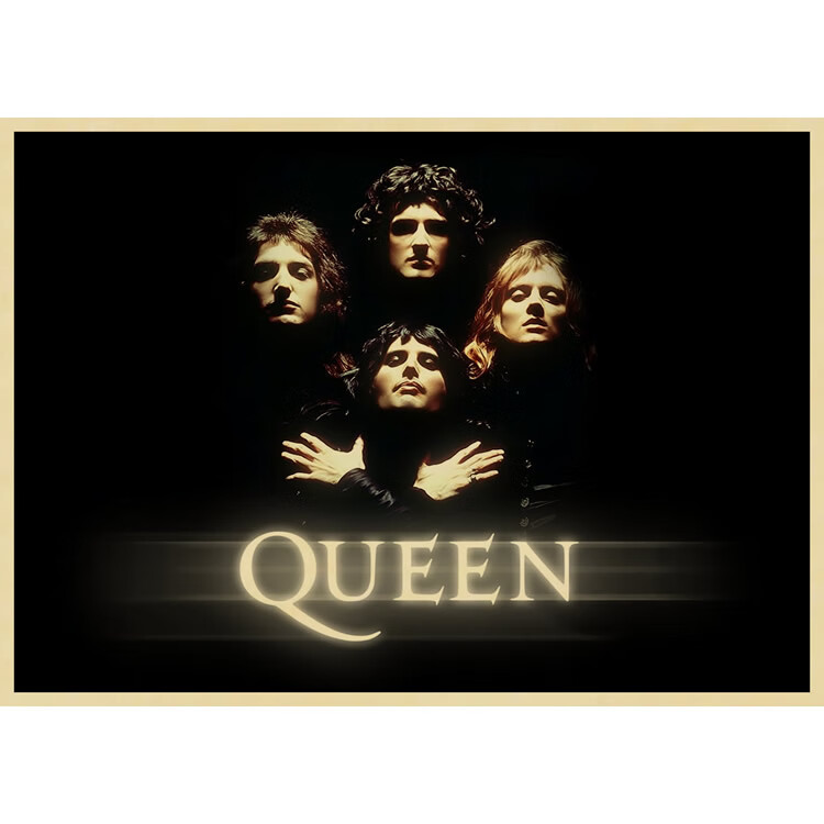 皇后乐队海报 queen 牛皮纸复古装饰画 摇滚音乐 怀旧 欧美人物画
