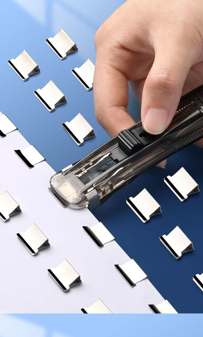 花云朵办公学生透明简约装订资料试卷推夹器多功能整理夹零食封口夹子