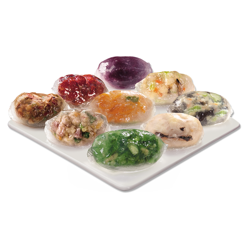 老潮兴食品手工水晶饺 潮汕特产特色小吃 水晶粉果粿8粒装/320克 紫薯