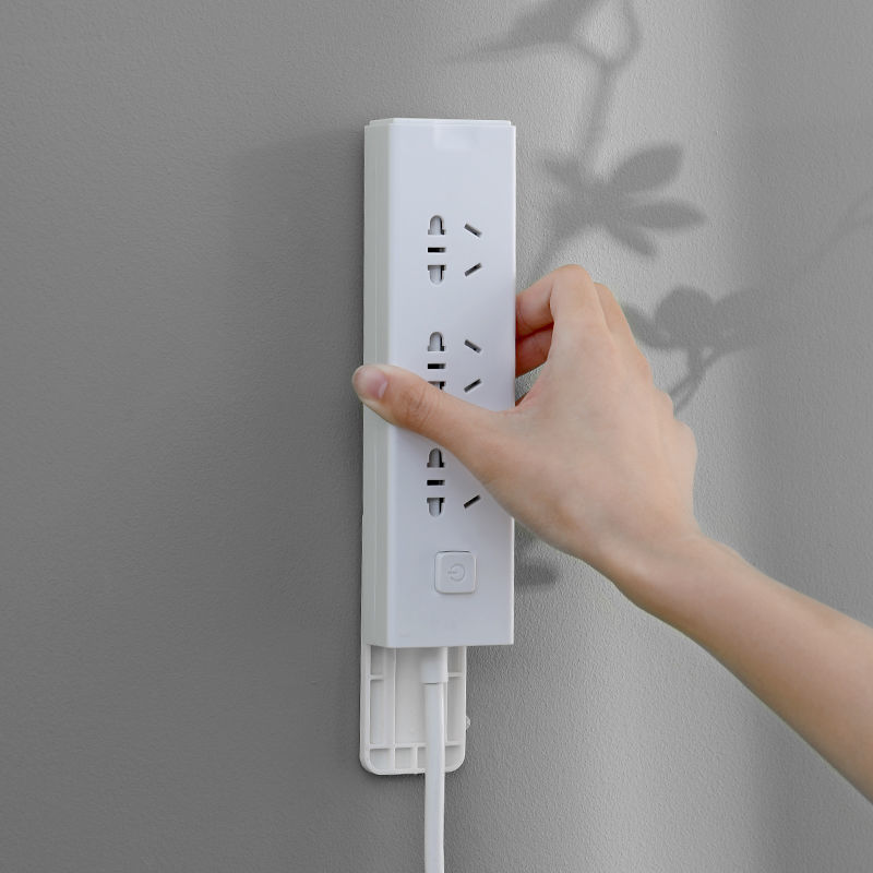 插排固定器排插插座固定插座固定神器壁挂式墙上床头路由器收纳免打孔
