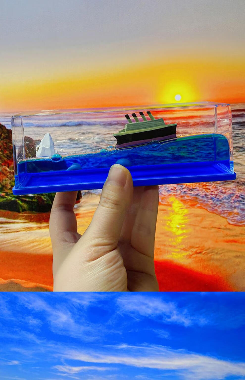 黑珍珠海盗船漂流瓶 黑珍珠号游轮流体漂流瓶摆件海盗船桌面礼品生日