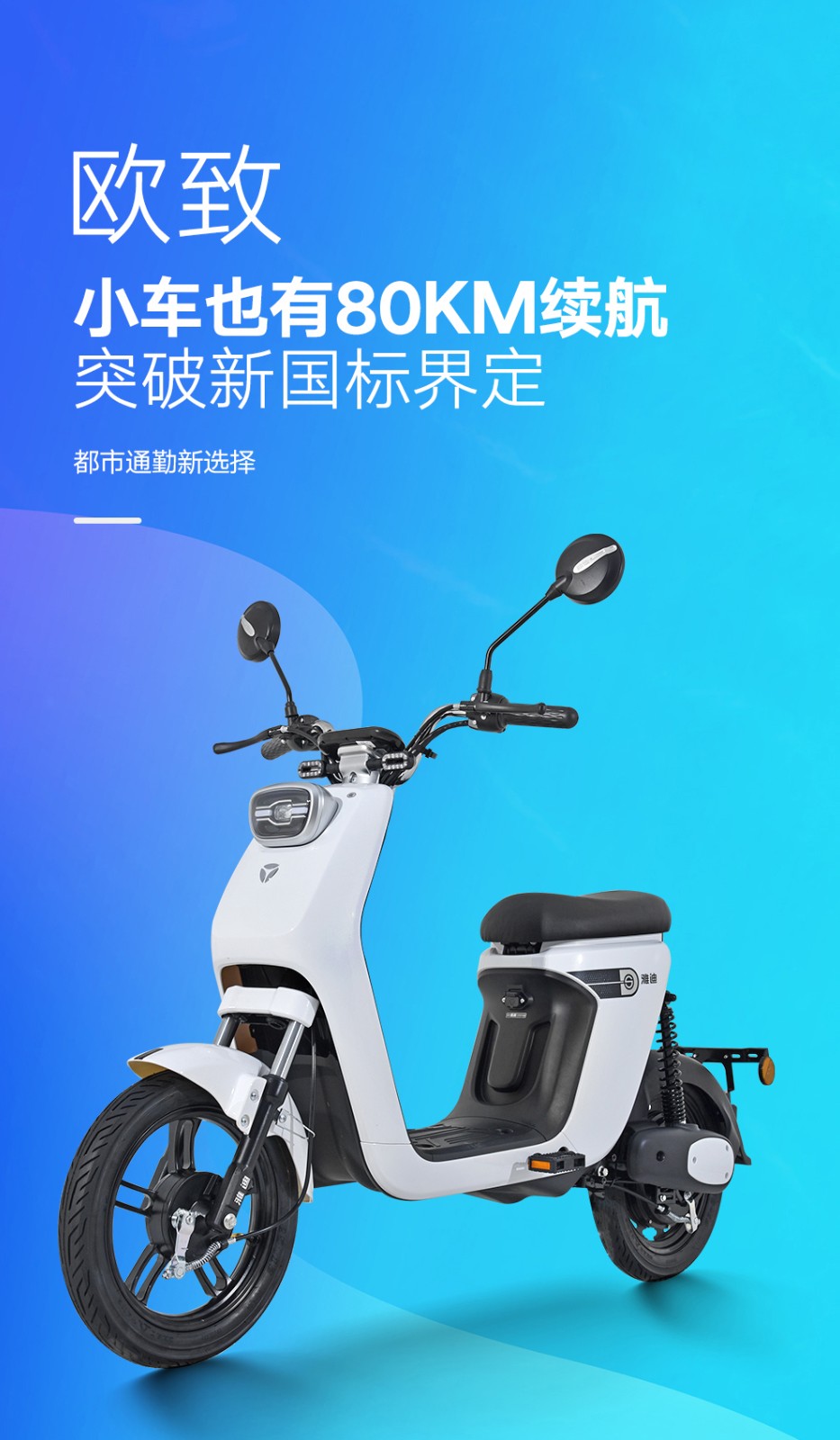 雅迪(yadea)欧睿新国标48v电动自行车欧致可提锂电池电动车时尚代步