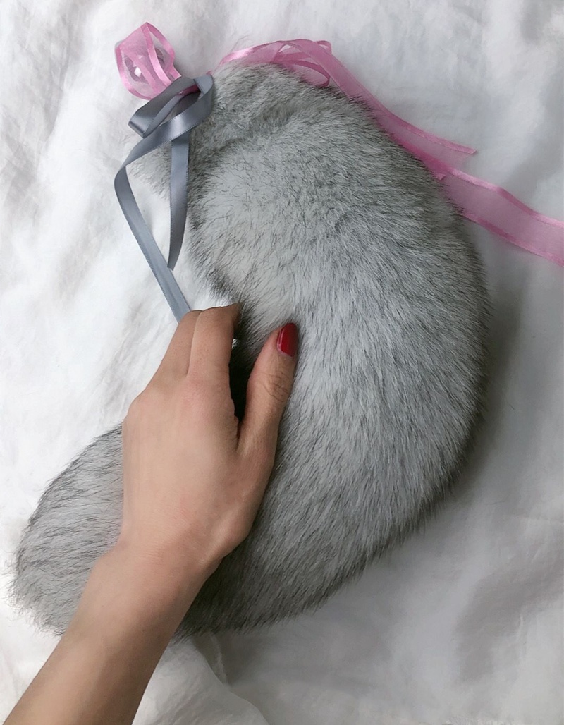 真毛狐狸尾巴肛塞狗猫肛门可拆卸小号sm夫妻肛塞尾巴道具 30cm十字狐