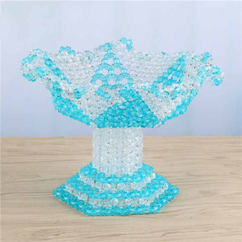 鸣宙 高脚果盘diy串珠手工果盘糖果盒 莲花水果盘高脚果盘创意家居