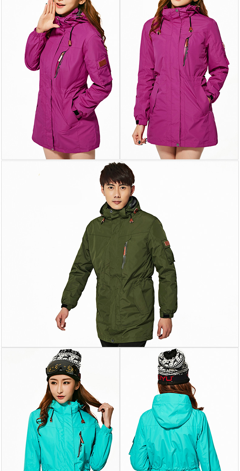 天伦天(telent)品牌冲锋衣秋冬季冲锋衣男女三合一可拆卸两件套保暖