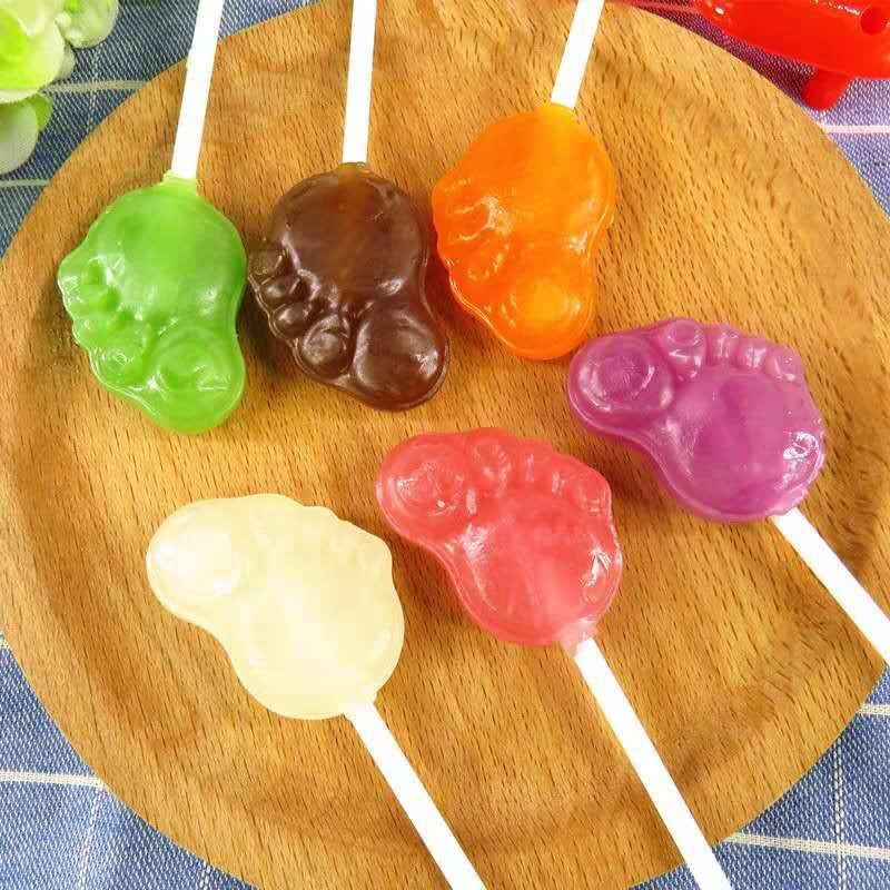 小脚丫棒棒糖水果糖草莓香橙可乐波子汽水西瓜可备注挑选口味丫丫20支