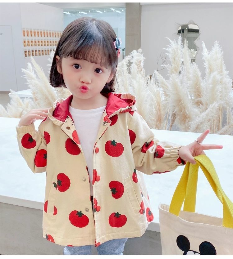 现货速发女童秋装新款外套宽松时髦风衣小学生可爱宝宝外套女春秋洋气