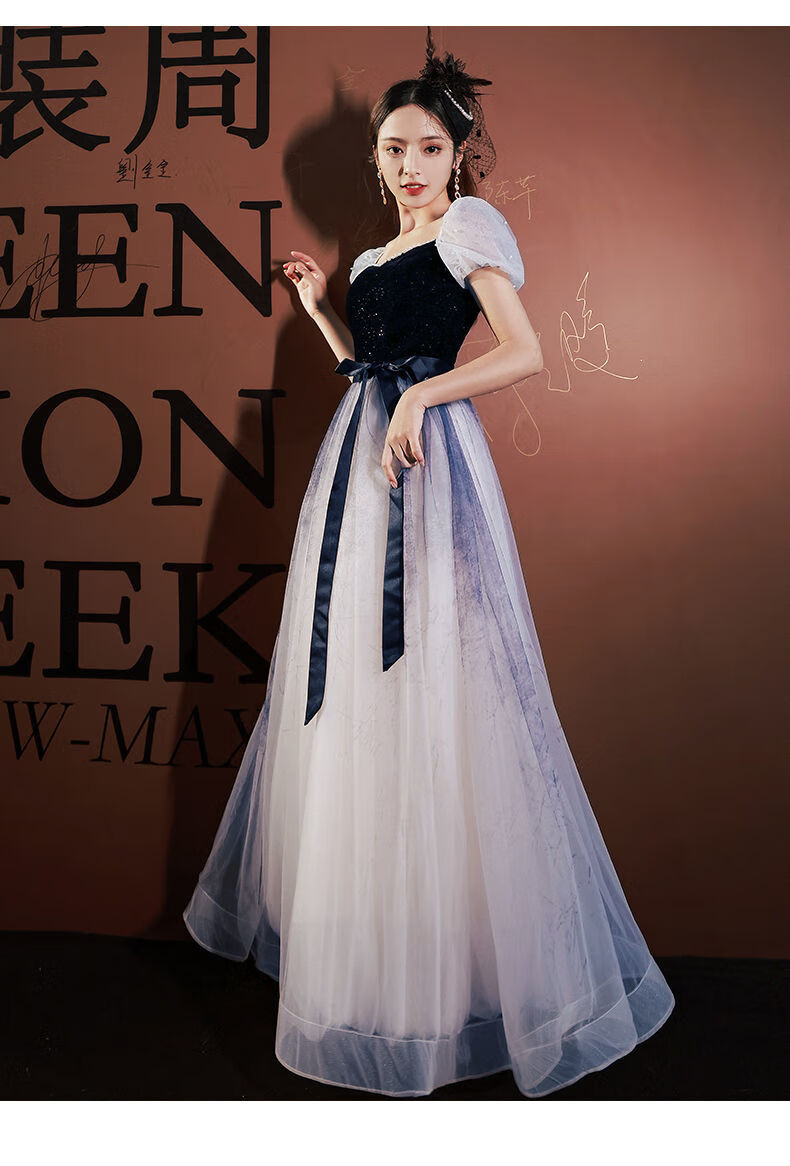 声乐艺考礼服女法式声乐艺考小晚礼服女宴会气质优雅仙气学生年会