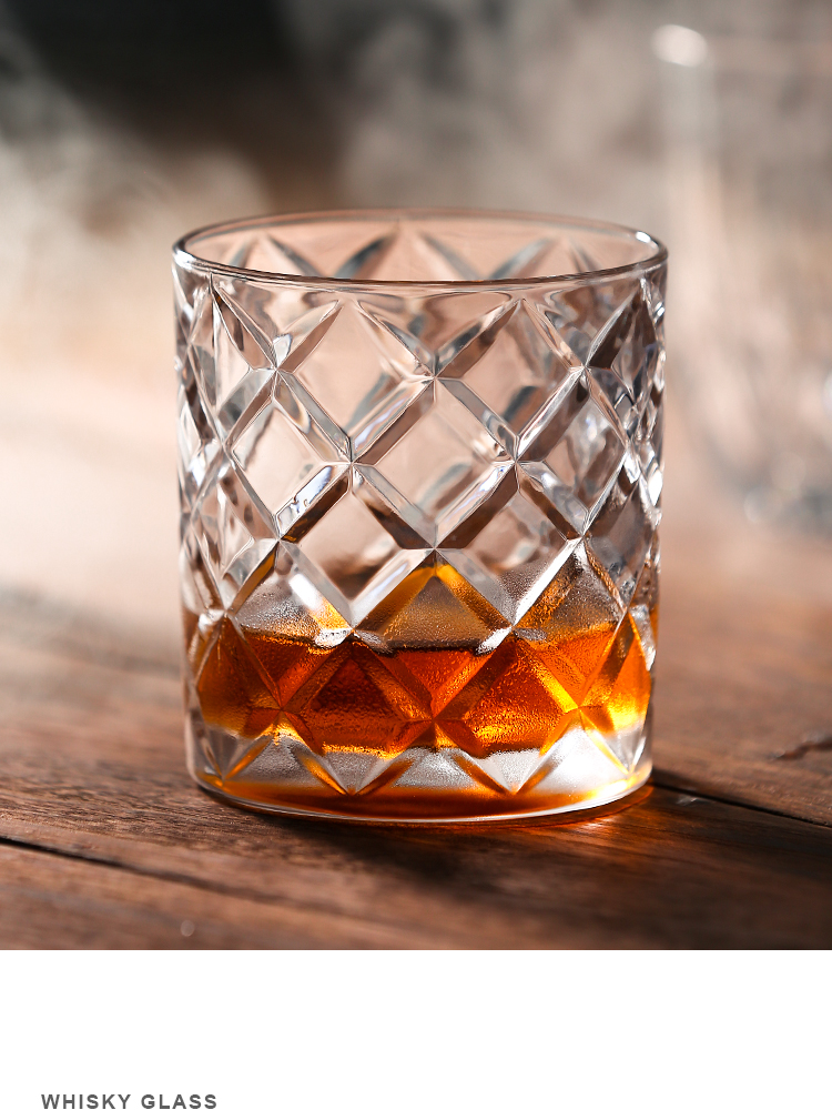 欧式洋酒杯子威士忌杯家用啤酒杯网红创意ins风酒吧酒具300ml卷风杯