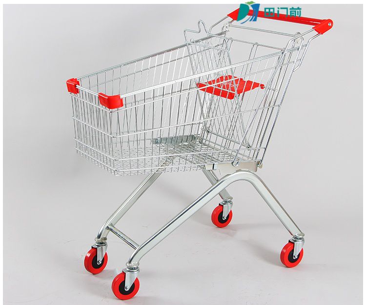 超市购物车手推车不锈钢买菜车商场购物推车单层提篮车推车理货车物业