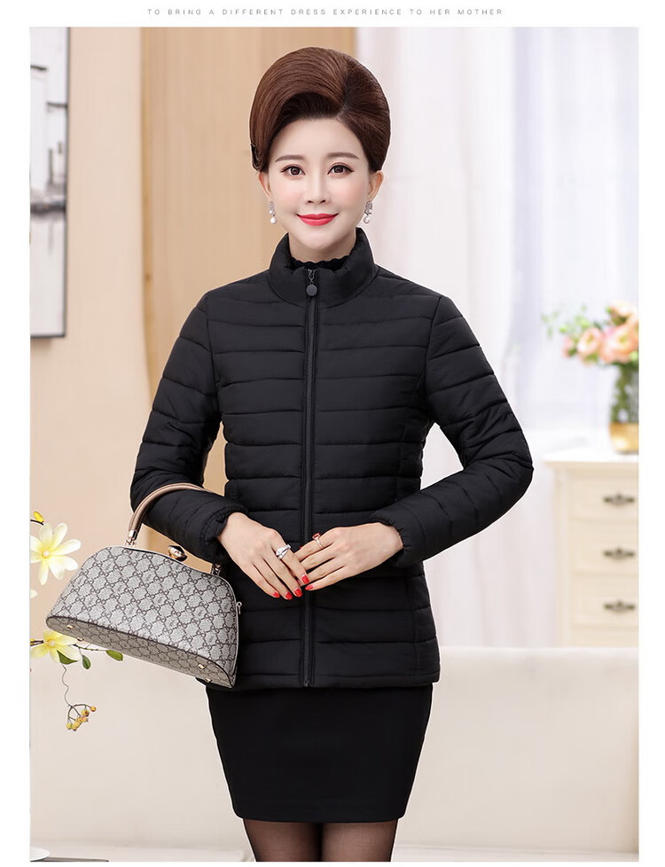 麦子熟了福太太中老年女装妈妈秋冬棉衣外套短款棉袄中年女冬装轻薄