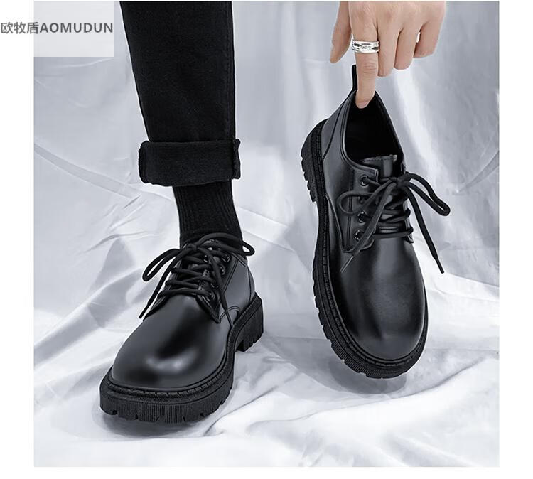 制服鞋dk男皮鞋日系jk男鞋休闲男士商务正装黑色英伦风软底工作2022年