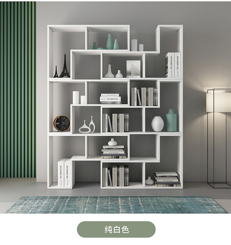 格子柜简约组合书柜创意转角书架卧室落地简易置物架隔断展示柜格子柜