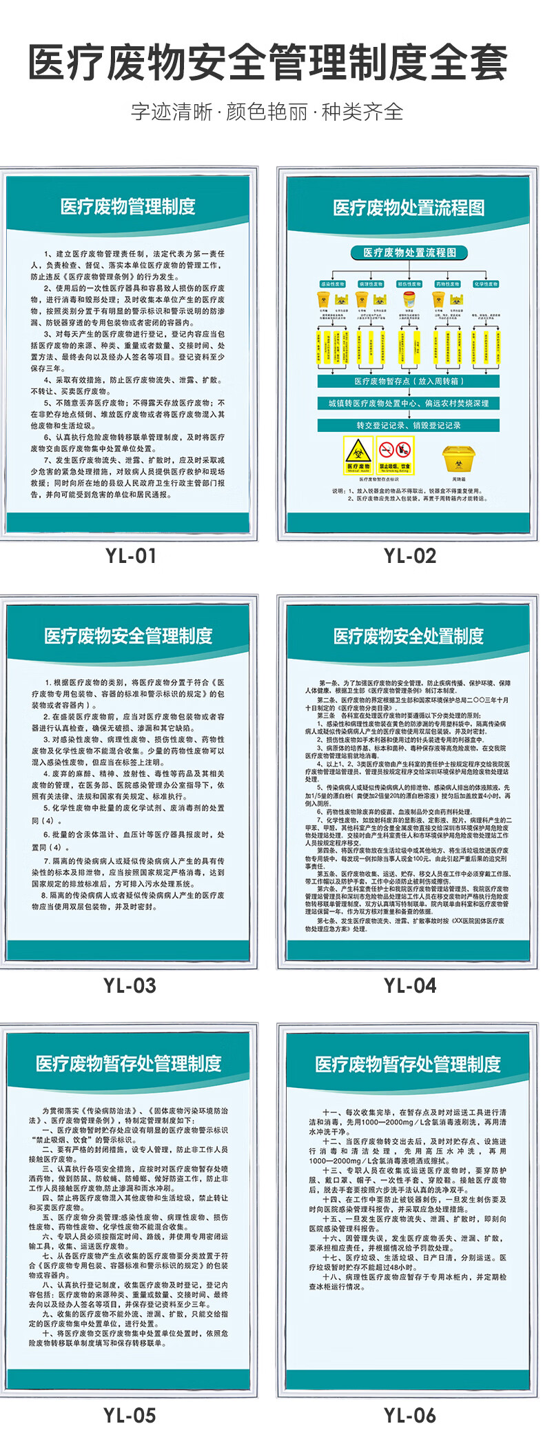 医疗废物安全管理制度墙上贴纸安全规章处置目录标贴标识暂存处贮存