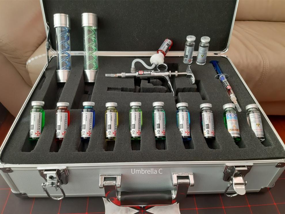 万代生化危机病毒模型空瓶 生化危机周边t病毒g病毒试管样本模型 t