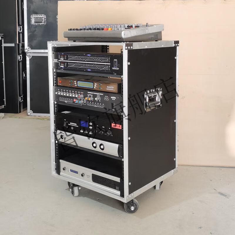 聚喆功放机箱航空机柜铝包边机架音响机柜调音台机柜16u12u航空箱京闪