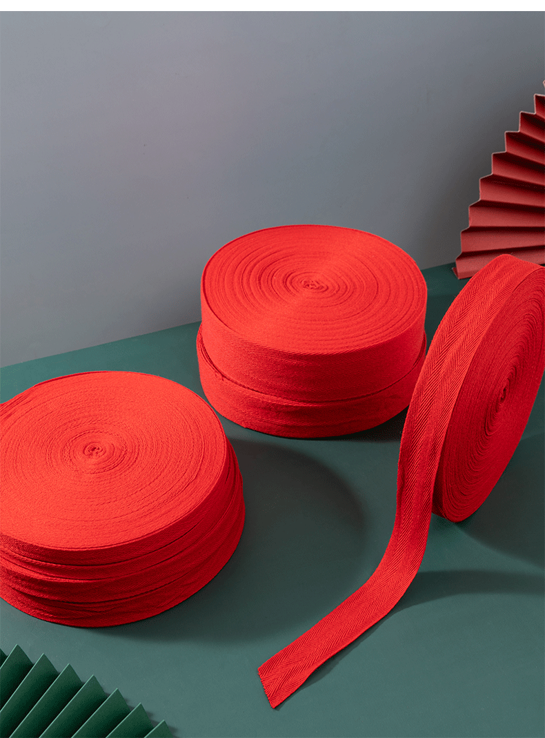 精品红布条棉 红带子布带条布条纯棉红色带子结婚喜庆用的绑带包边
