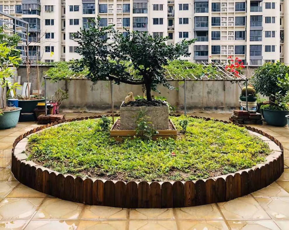 防腐木栅栏户外庭院围边护栏花园围栏花坛花池菜园菜地挡土小篱笆