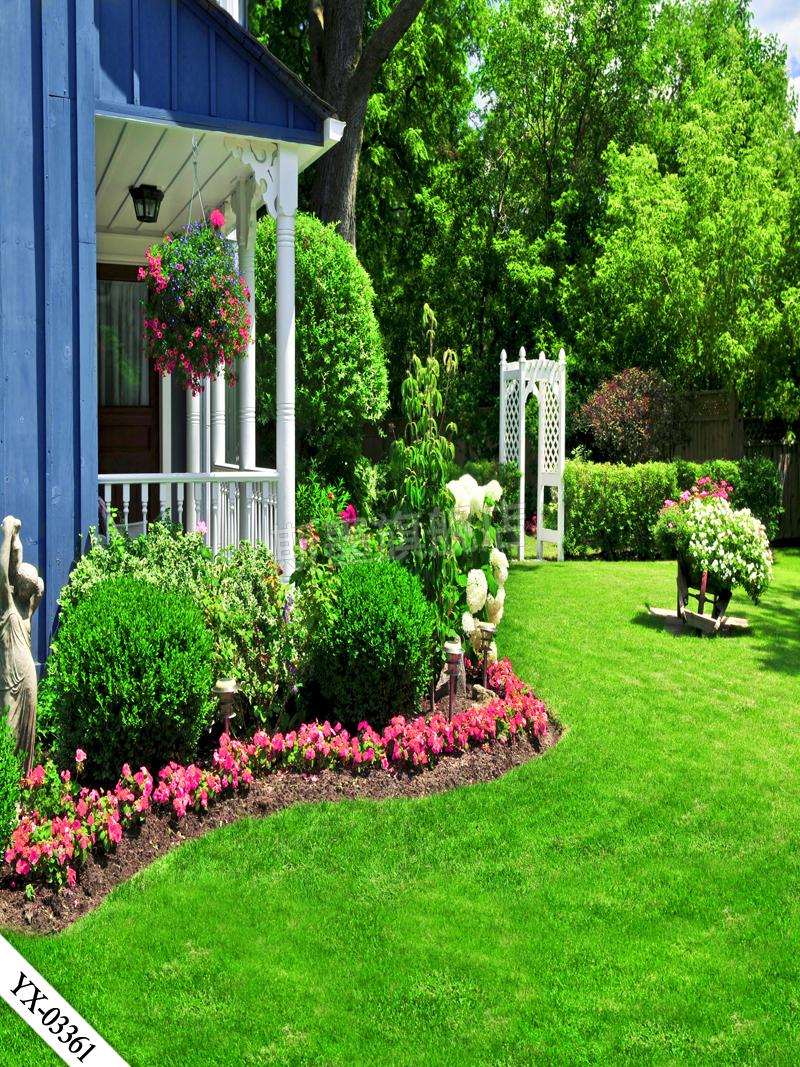 直播背景布3d立体直播间装饰主播竹林山水田园外景快手网红背景墙