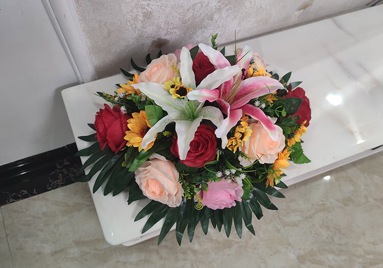 仿真花会议桌花长桌摆花商务塑料会议室台花摆设装饰假花演讲绢花 100