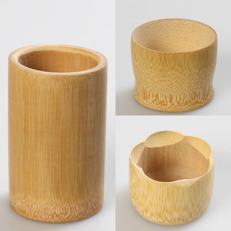 竹筒杯炭化无漆工艺品竹水杯啤酒杯茶杯茶筒大小可定制刻字带底大肚杯
