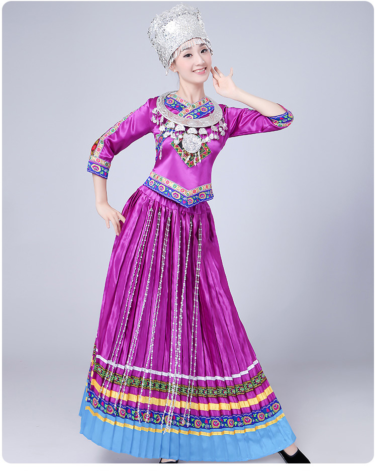 苗族服装成人女贵州少数民族服装彝族舞蹈演出广西壮族土家族表演服饰