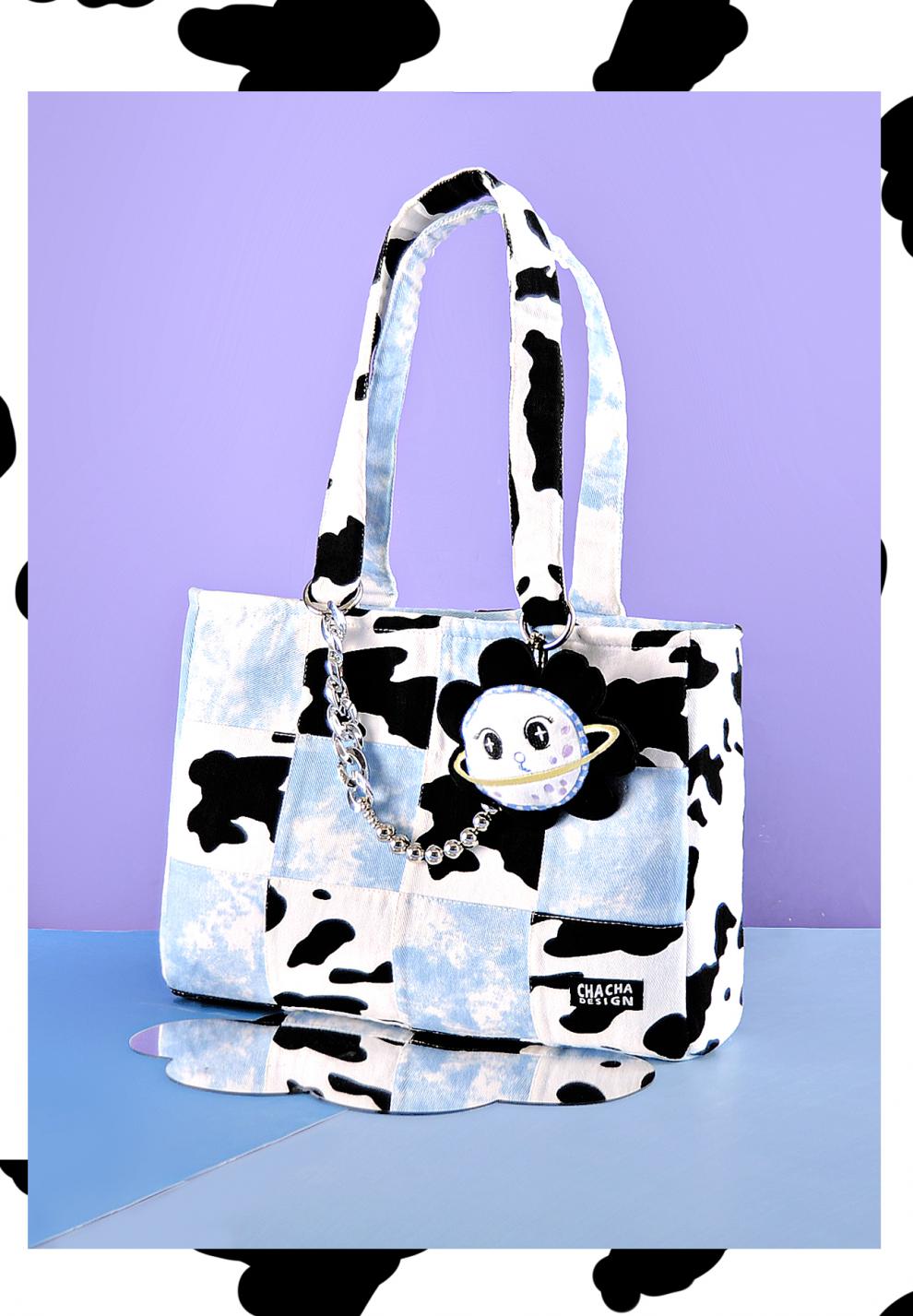 浅蓝色 天空奶牛纹托特包【图片 价格 品牌 报价】-京东