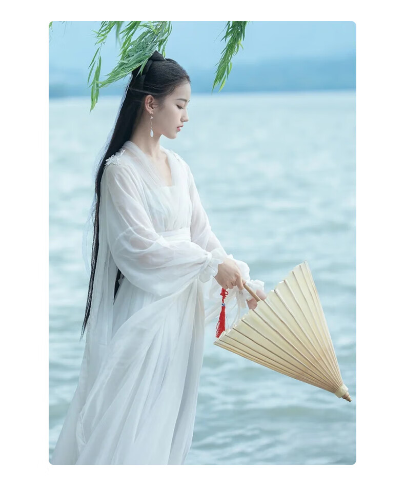 汉服女成人仙气原创白色神明少女汉服女古中国风齐腰襦裙超仙气古风