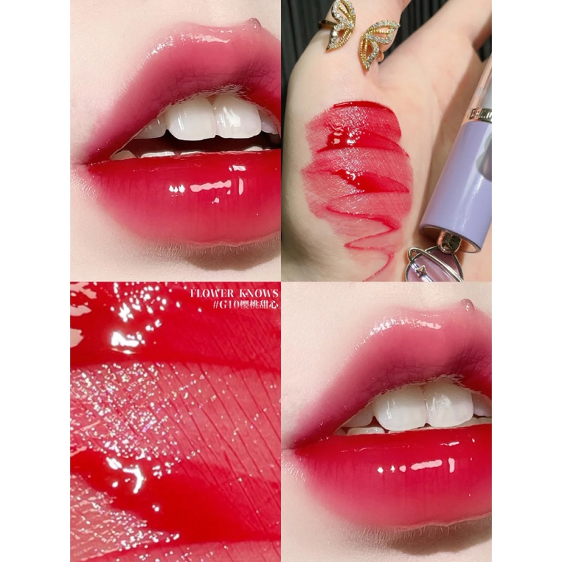 唇釉樱桃派对甜心棒镜面水光口红女小众品牌秋冬色系桔红色轻雾m01小