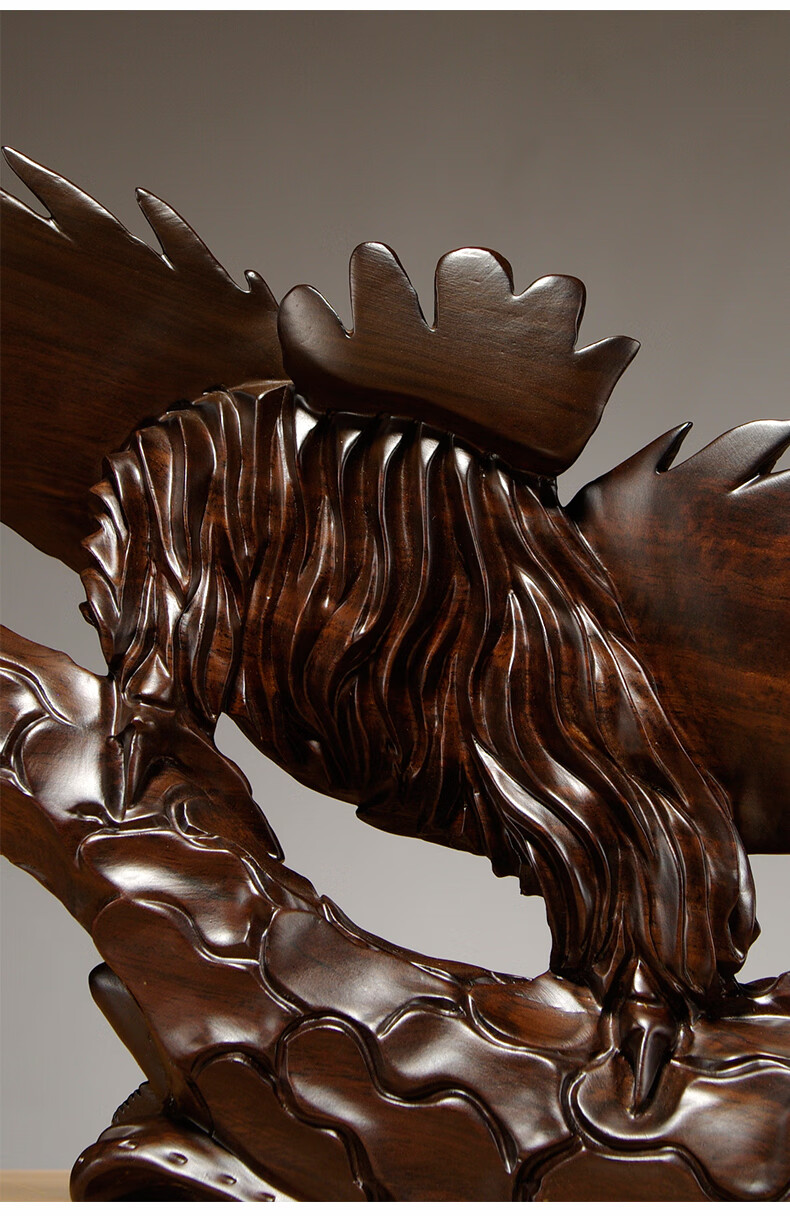 仙莱阁木雕大展宏图实木质雕刻动物老鹰工艺品摆件家居办公客厅装饰