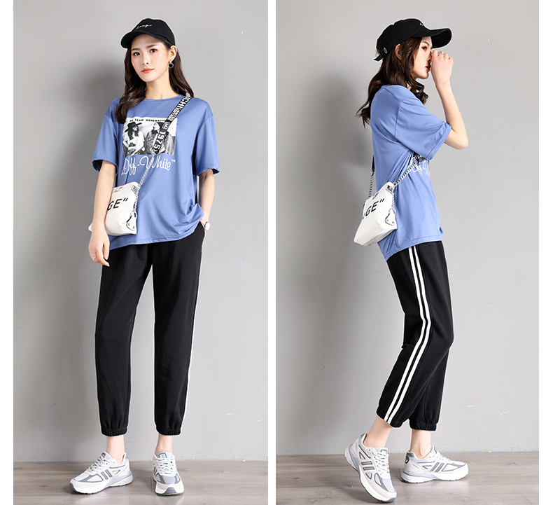 时尚夏季初中生高中生女生裤子韩版宽松学生穿的运动裤可爱宽松休闲